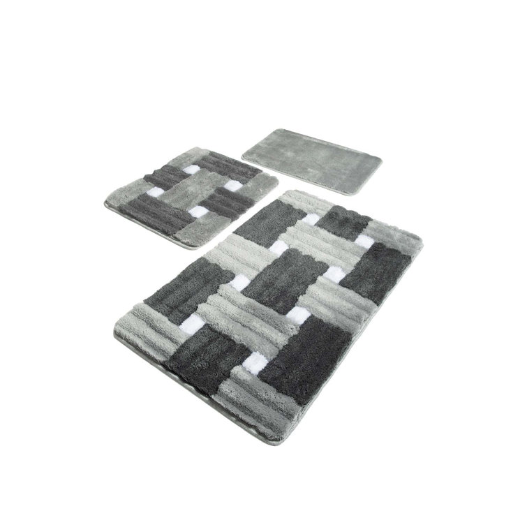 Latitude Run® 3 Pieces Antibacterial Bath Rug Set Wayfair Canada